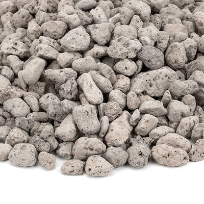 Stanbroil White Lava Rock Granules - 100% Natural Volcanic Rocks Decorative Landscaping Stones for Gas Log Sets, Fire Pits and Fireplaces - 4/5" to 1-1/5" (5 Pounds Bag)