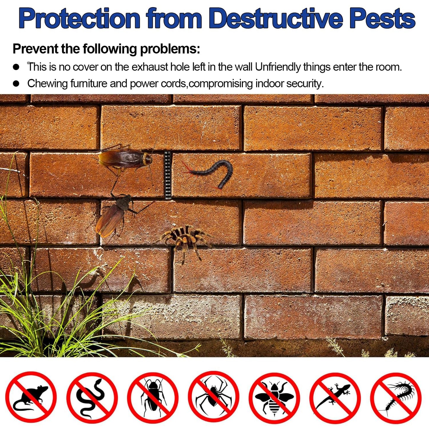 30PCS Stainless Steel Brick Weep Hole Covers for Brick Walls,Prevents Entry of Rats, Wasps,Bees, Lizards, Snakes and Scorpions （2.75" ）