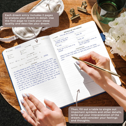 Clever Fox Dream Journal – Guided Dream Diary for Women, Men & Kids – Hardcover Dream Notebook – Log Book for Dream Journaling (Mystic Blue)