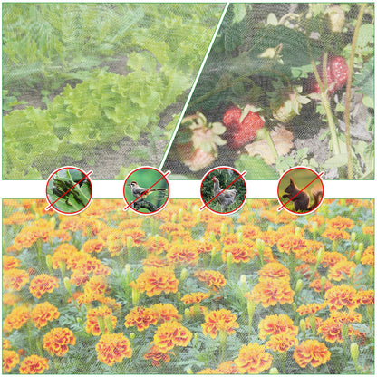 2 Pack Garden Netting for Raised Beds, 4x2FT Raised Bed Plant Covers for Garden Protection, Fine Mesh Bird Netting Pest Barrier Screen with Drawstring and Clips for Protecting Vegetables Fruits Crops