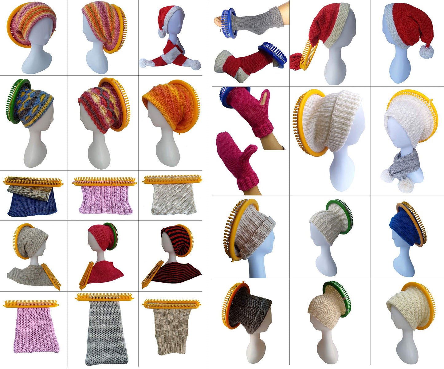 ALIMELT Round Knitting Loom Set Long Knitting Board Weave Loom Craft Yarn Kit DIY Tool Crochet Hooks Knitting Needles Hat Scarf Shawl Sweater Sock Blankets Knitter