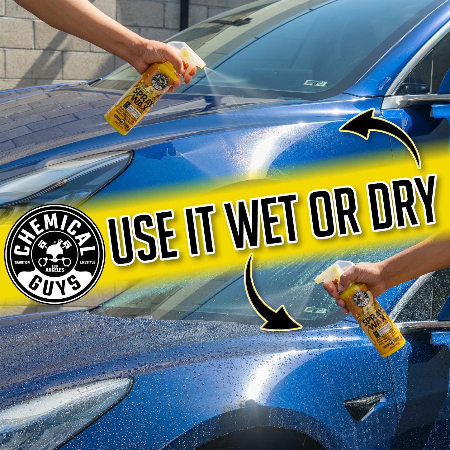 Chemical Guys Blazin' Banana Spray Wax for Car Shine & Protection - Natural Carnauba Formula for Glossy Finish on Paint, Chrome, Metal & Glass - Easy Spray-On, Wipe-Off Application, 473 ml