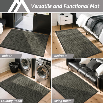 COSY HOMEER Non-Slip Doormat, 20" x 32" Doormats Entryway Rug Absorbent Dirt Trapper Door Mat for Indoor Entrance, Front Back Indoor Door Mats, Grey