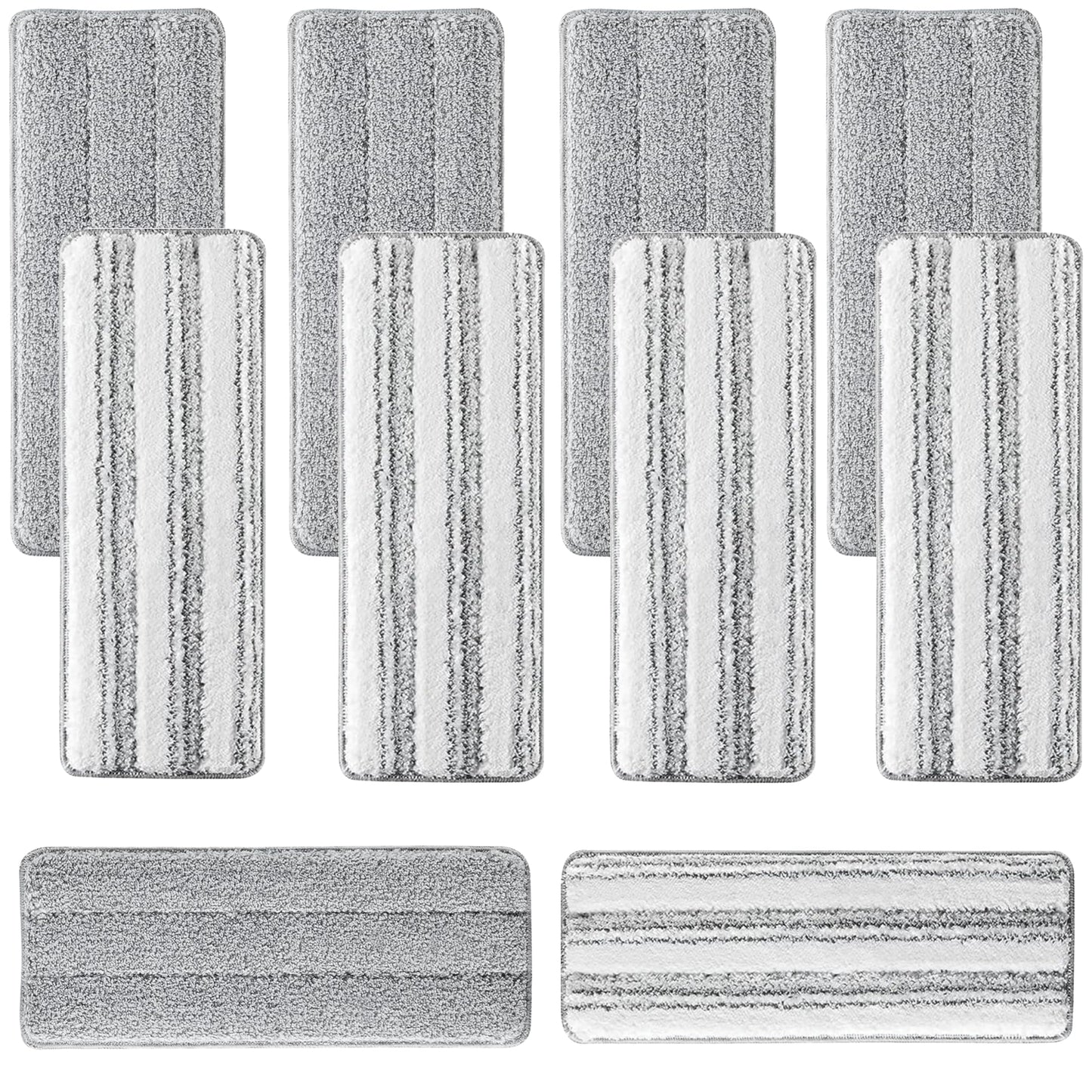 10Pcs Joymoop Mop Replacement Pads, 13 * 4.9'' Universal Mop Pads Mop Head Refills Washable Wet Mop, Compatible with Most 11-13” Size Mops