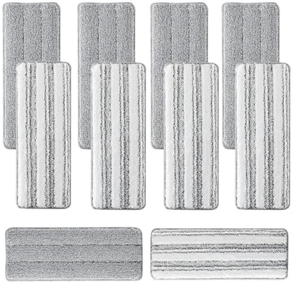 10Pcs Joymoop Mop Replacement Pads, 13 * 4.9'' Universal Mop Pads Mop Head Refills Washable Wet Mop, Compatible with Most 11-13” Size Mops
