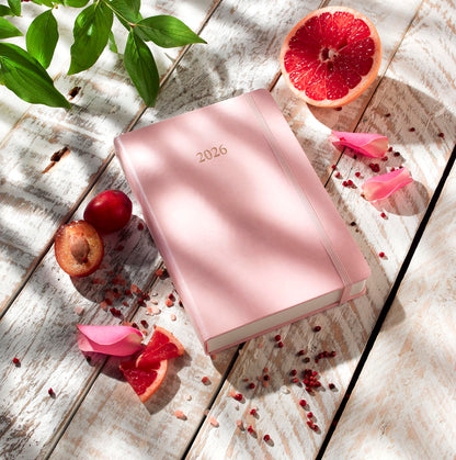 Wykeham's Executive 2026 Daily Journal Planner – Canadian Public Holidays & Format – Customisation Available (Rose, 8.5"×5.5")