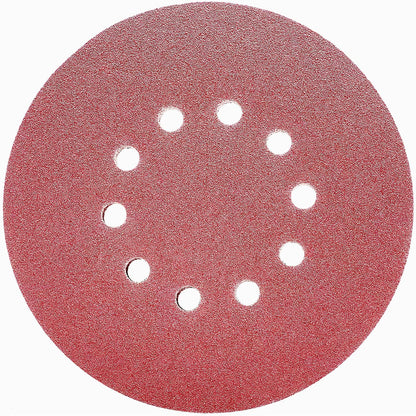 9 Inch 10 Holes Sanding Discs Set,225mm Sanding Disc, P60/80/120/150/240/320 Grit,Grinding Wheels Diameter 225mm,red Punched.for Drywall Sander Sanding Pads,Hook and Loop Sandpaper – 30 Pack