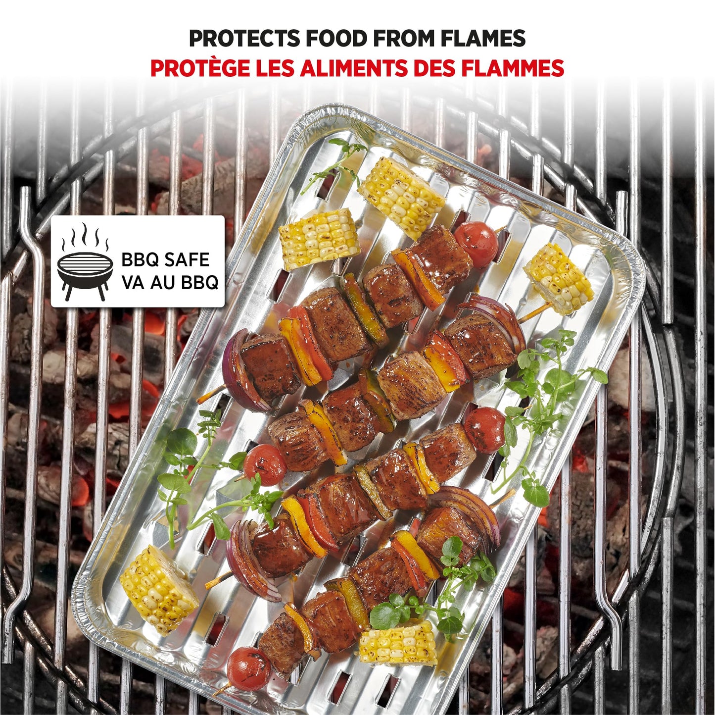 Starfrit 30-Pack Aluminum Grilling Trays – 13.5” x 9” (34 cm x 23 cm) – Perfect for BBQ – Recyclable - Disposable