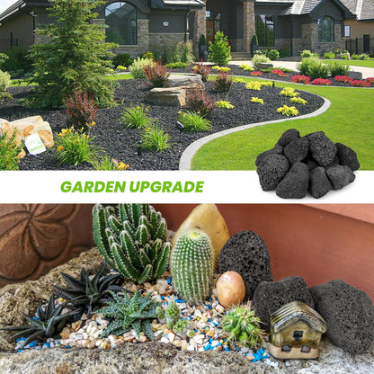 Mr. Fireglass Lava Rock Granules, Large Black Volcanic Lava Rock for Fire Bowls, Fire Pits, Gas Log Sets, Indoor or Outdoor Fireplaces - 10 Pounds (2.75"-5")