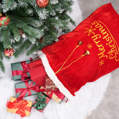 JOYIN present Bag 31" x 27", Santa Sack with Cord Drawstring for Indoor Xmas Give Decoration, present Décor, Giant Presents Gifts Wrap