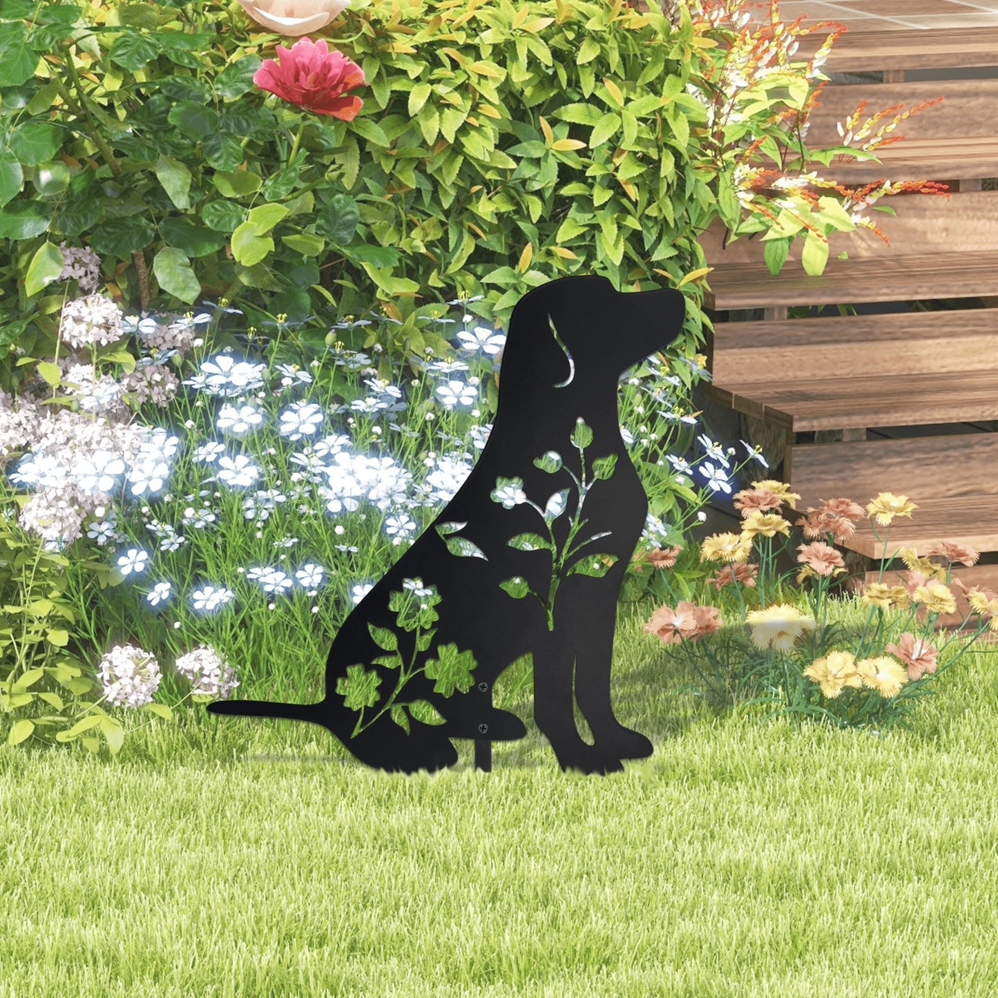 Urbraneco Labrador Retriever Garden Stake - Durable Outdoor Dog Statue for Lawn Decor