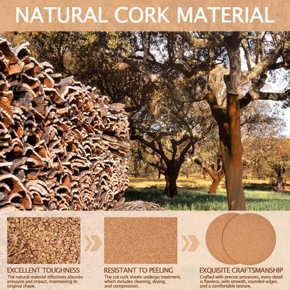 60 Pieces Cork Coasters for Drinks, GOH DODD Absorbent Blank Coasters for DIY Crafts Laser Engraving Sublimation Wood Burning Plants Painting Housewarming Gifts Wedding Education, Round, 4 Inch