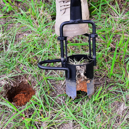 Sod Plugger, Bulb Planter with Long Handle and Serrated Base Garden Tool, Bulb Transplanter Also Grass Plug Tool for Digging Holes to Plant Tulips, Iris, Daffodils Omesata