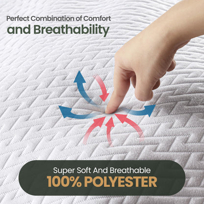 Utopia Bedding Waterproof Mattress Protector Queen Size, Premium 3D Air Soft Fabric Mattress Cover, Fits 17 Inches Deep, Breathable, Fitted Style with Stretchable Pockets