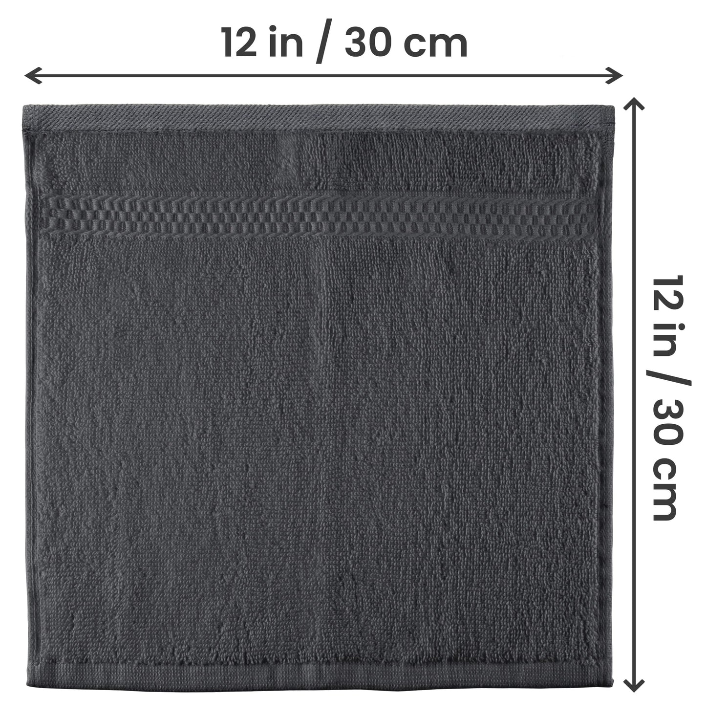 Utopia Towels Premium Washcloth Set, 12 by 12 Inches, 600 GSM 100% Cotton Face Cloths, Highly Absorbent and Soft Feel Fingertip Towels, 12 Pack, Grey