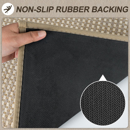 VSIWB Door Mat Entrance 24"x35",Front Door Mat Indoor Outdoor Mat Non-Slip Dirt Resistant and Absorbent Rubber Backing Floor Mats，Washable Entrance Mat Low-Profile Welcome Mat, Brown