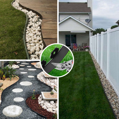Aoipend Landscape Edging Kit 20ft, 5cm Tall Garden Edging Border Include 18 Anchoring Spikes, Black Plastic Edging Roll for Landscaping, Lawn Paver, Yard Flower Bed Edging (20Ft)