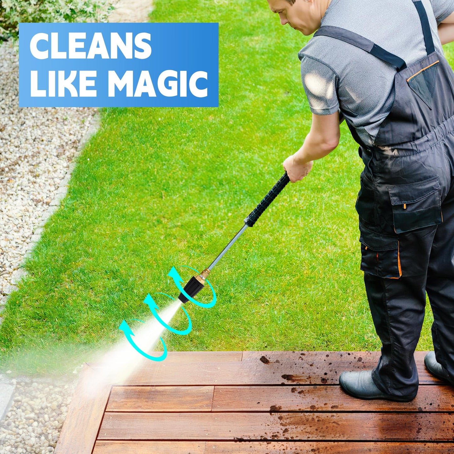 Yupjlia Turbo Nozzle Pressure Washer, Premium 4000 PSI Max Rotating Pressure Washer Nozzle Tips with 1/4 Quick Connect for Cleaning Driveway, Brick, Concrete, Patio, Vinyl Surface, 4.0 GPM 4.0 Orifice