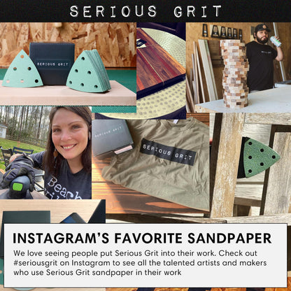 Serious Grit - 3.5" (93mm) 6-Hole 220 Grit Triangle Sanding Sheets - Fits Festool Rotex RO 90 Delta - Heavy-Duty Hook & Loop Film Disc Abrasives - Sandpaper for Detail Sanders - 50 Pack Box