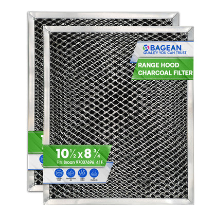Stove Hood Vent Filter 10.5" x 8.8" 41F 97007696 Fit's Nutone & Broan Range Hood Filter Replacement for Ductless Exhaust Fan - Mesh Screen Filters Grease & Carbon Freshens Kitchen Oven Air (2-Pack)