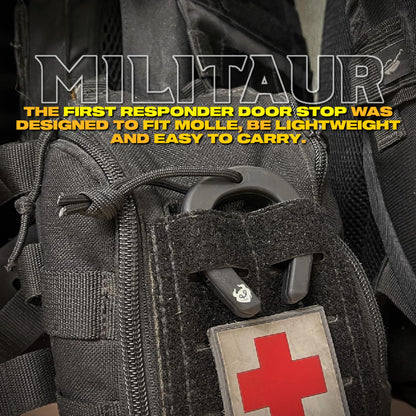 Militaur First Responder Door Stop/Jam Multi (3 Pack) – Fits Molle, Tactical Door Jam for Police, EMS, EMT, Firefighters, Security (2 Black & 1 Orange)