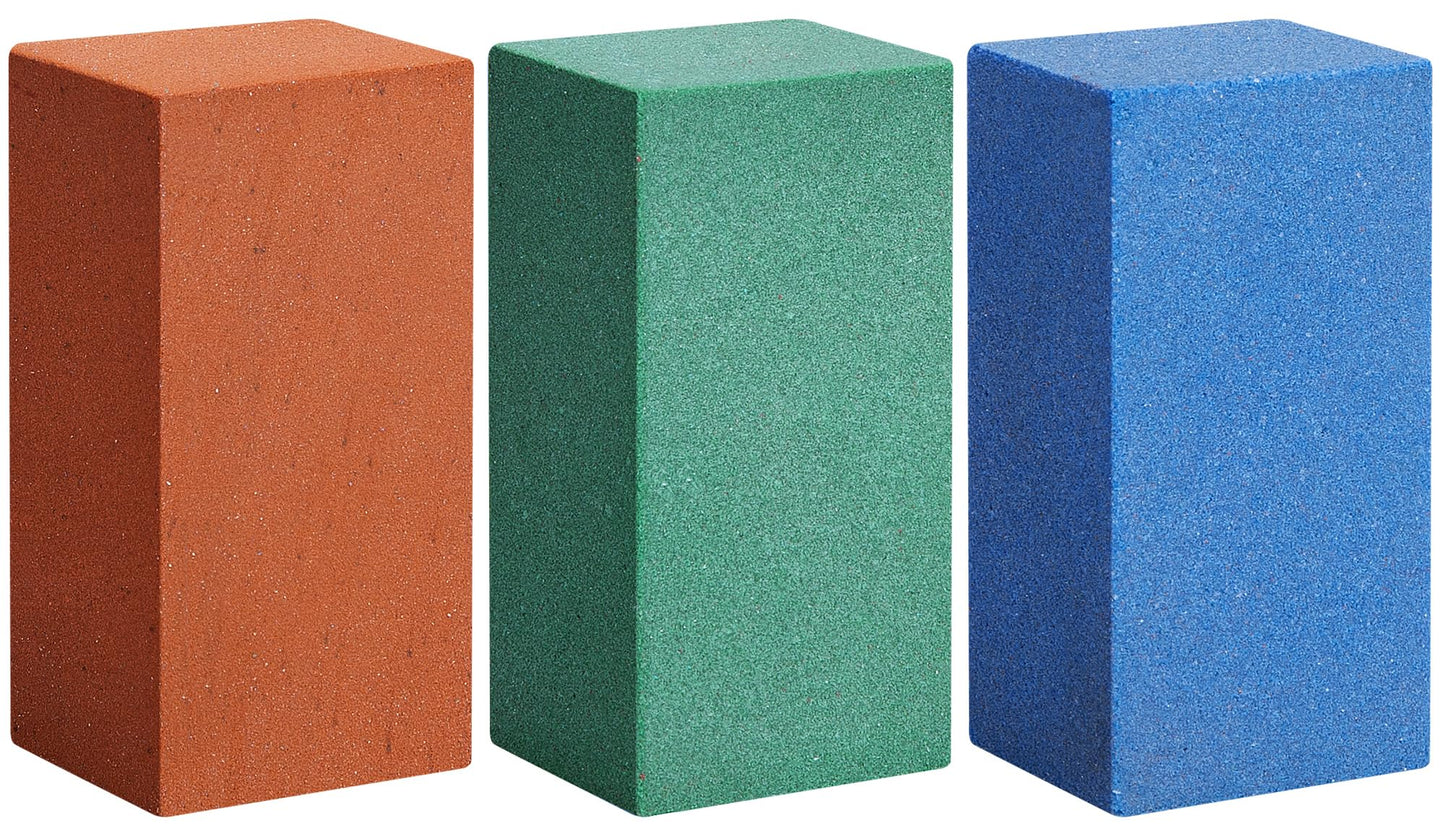 3 Pcs Gummy Rubber Abrasive Stone- Edge Grinding Rubber Block Stone- Soft Snowboard Gummy Stone- Snowboard Ski Stone for Removing Rust and Burrs (Blue 60 Grit, Green 120 Grit)
