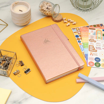 Clever Fox Positivity Journal - Daily Gratitude & Affirmation With Prompts - Motivational Mental Health for Women & Men With Habit Tracker - Lasts 6 Months, A5 Size (Rose Gold)
