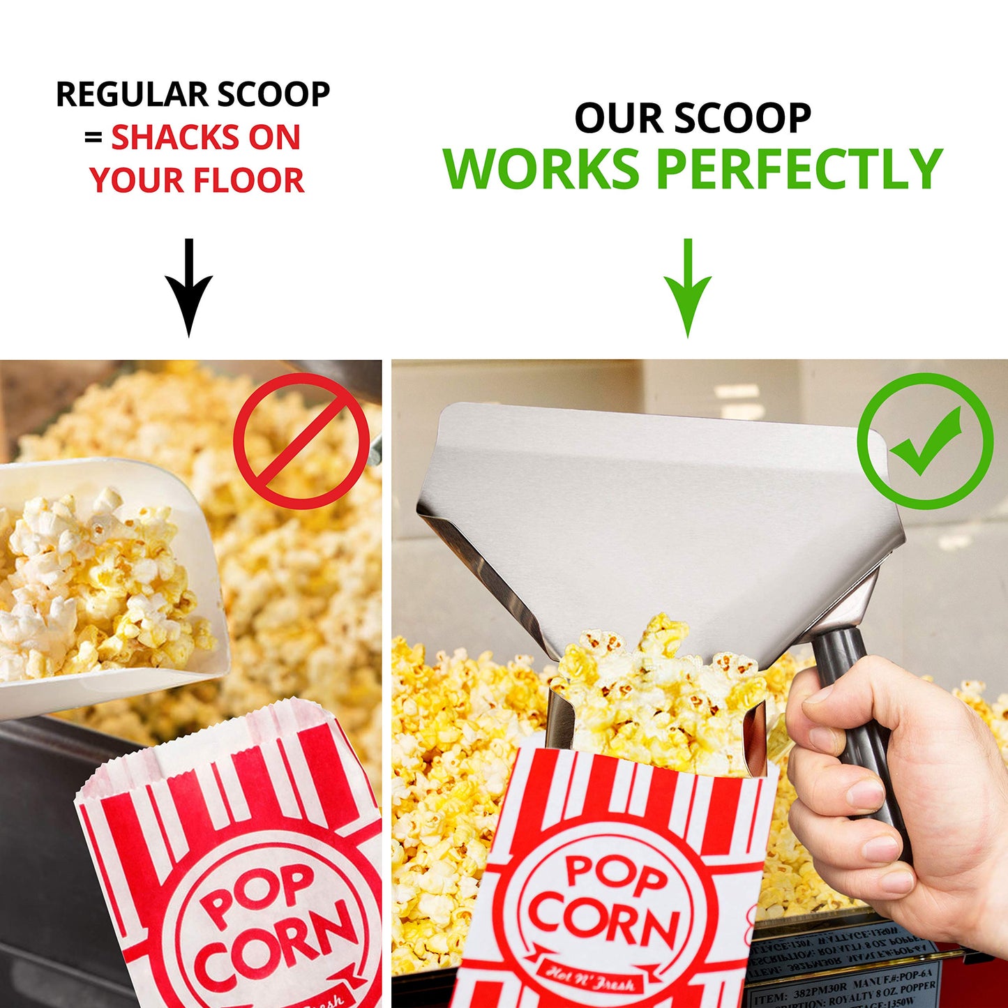 CUSINIUM Popcorn Scoop and Dredge Bundle - Metal Popcorn Scooper - French Fry Scoop