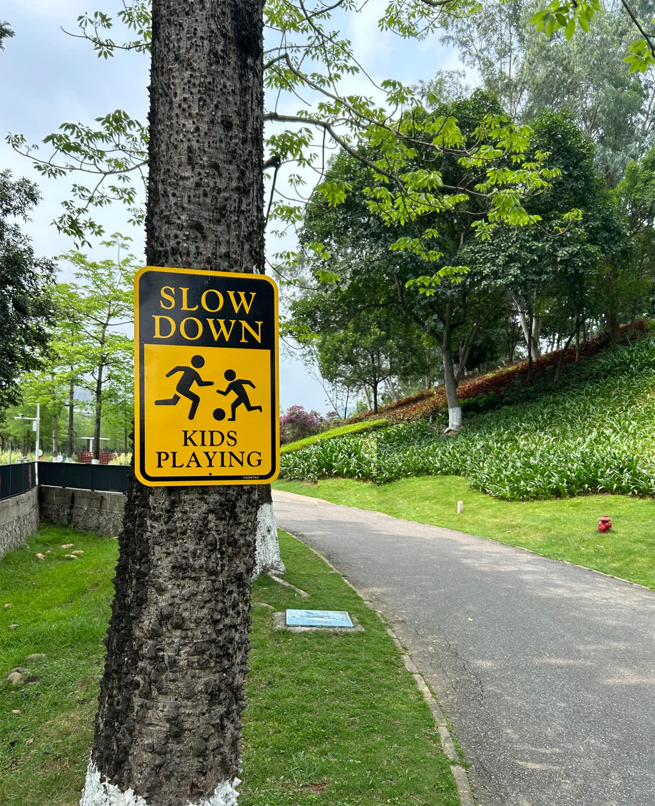 2Pack Slow Down Kids Playing Sign Slow Down Kids Children at Play Security Alert Road Sign 12x18 inch Reflective Aluminum Waterproof UV Protected Easy to Mount Warning Signs
