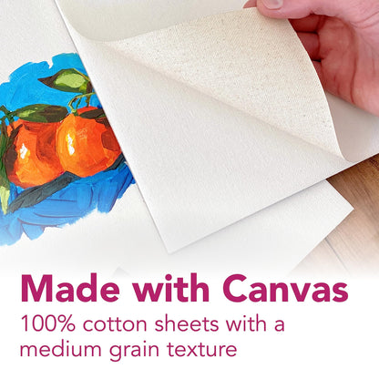 Strathmore 300 Series, Canvas Pad, 9x12 inch, 10 Sheets – Triple Primed, 100% Cotton Canvas, Plein Air Artists, Acrylic Paint and Oil Paint
