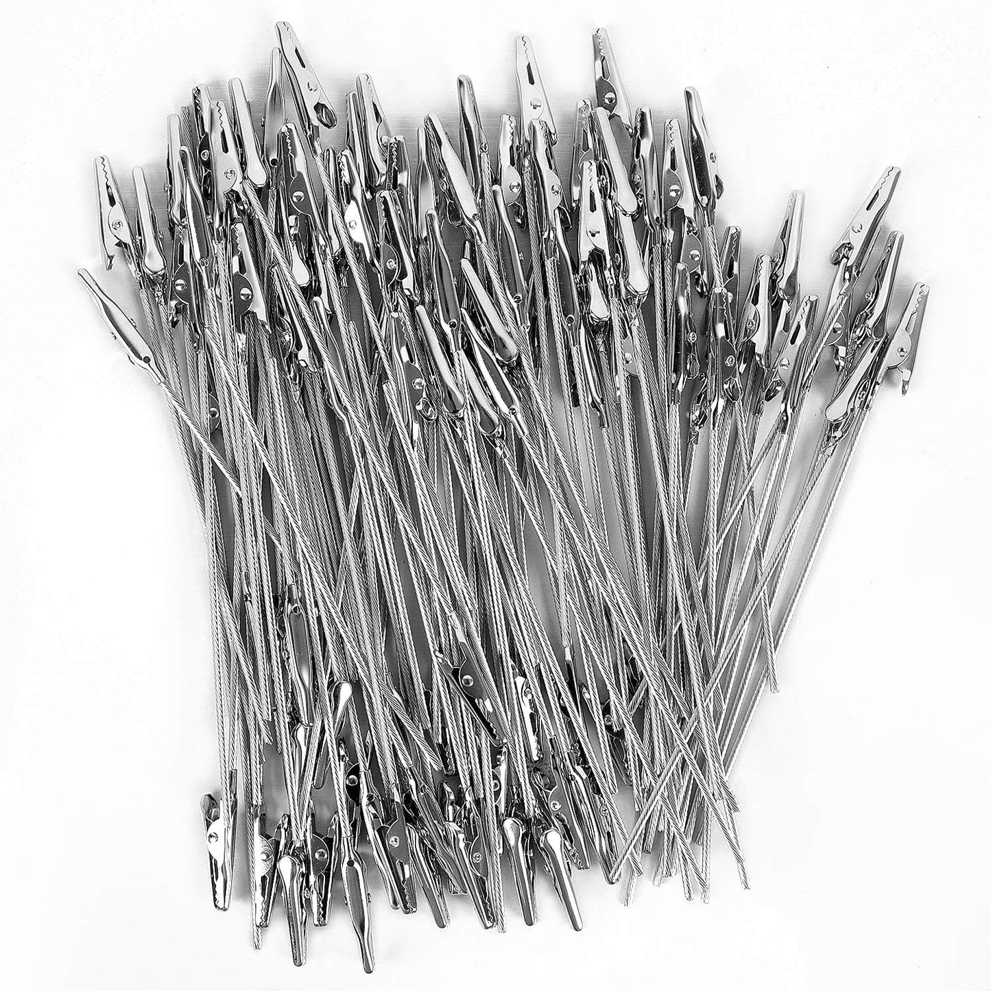 ZOENHOU 100 PCS 6 in Long Alligator Clips Bulk, Metal Wire Long-Tailed Spring Clamps Set, Zinc Plated Metal Crocodile Memo Clip Holders Clasp for DIY Card, Photos, Business Card