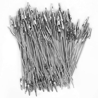 ZOENHOU 100 PCS 6 in Long Alligator Clips Bulk, Metal Wire Long-Tailed Spring Clamps Set, Zinc Plated Metal Crocodile Memo Clip Holders Clasp for DIY Card, Photos, Business Card