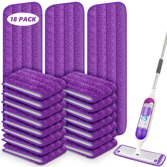 Reusable Pads Refills for Swiffer PowerMop - Microfiber Mop Replacement Pads for 13''-15'' Spray Mop - Machine Washable Wet Dry Mopping for Hardwood Laminate Tile Wood Vinyl Marble Home Kitchen