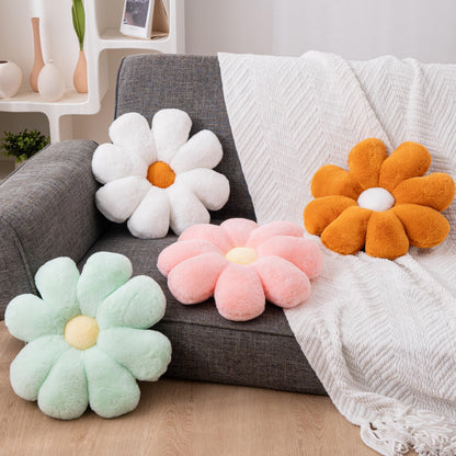 2pcs Flower Pillow - Pink White Aesthetic Preppy Bedroom Living Room Home Decor, Cute Daisy Flower Decorative Throw Pillows Floor Cushions for Girls Bedroom Bed Sofa Chair (Pink & White)
