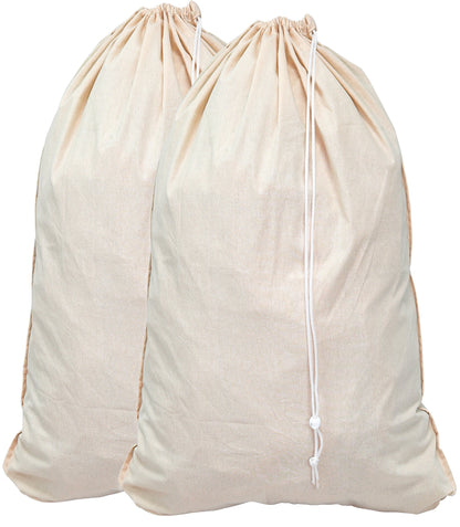 Simple Houseware Natural Cotton Laundry Bag, Set of 2, (71 x 91 cm, Extra Large)