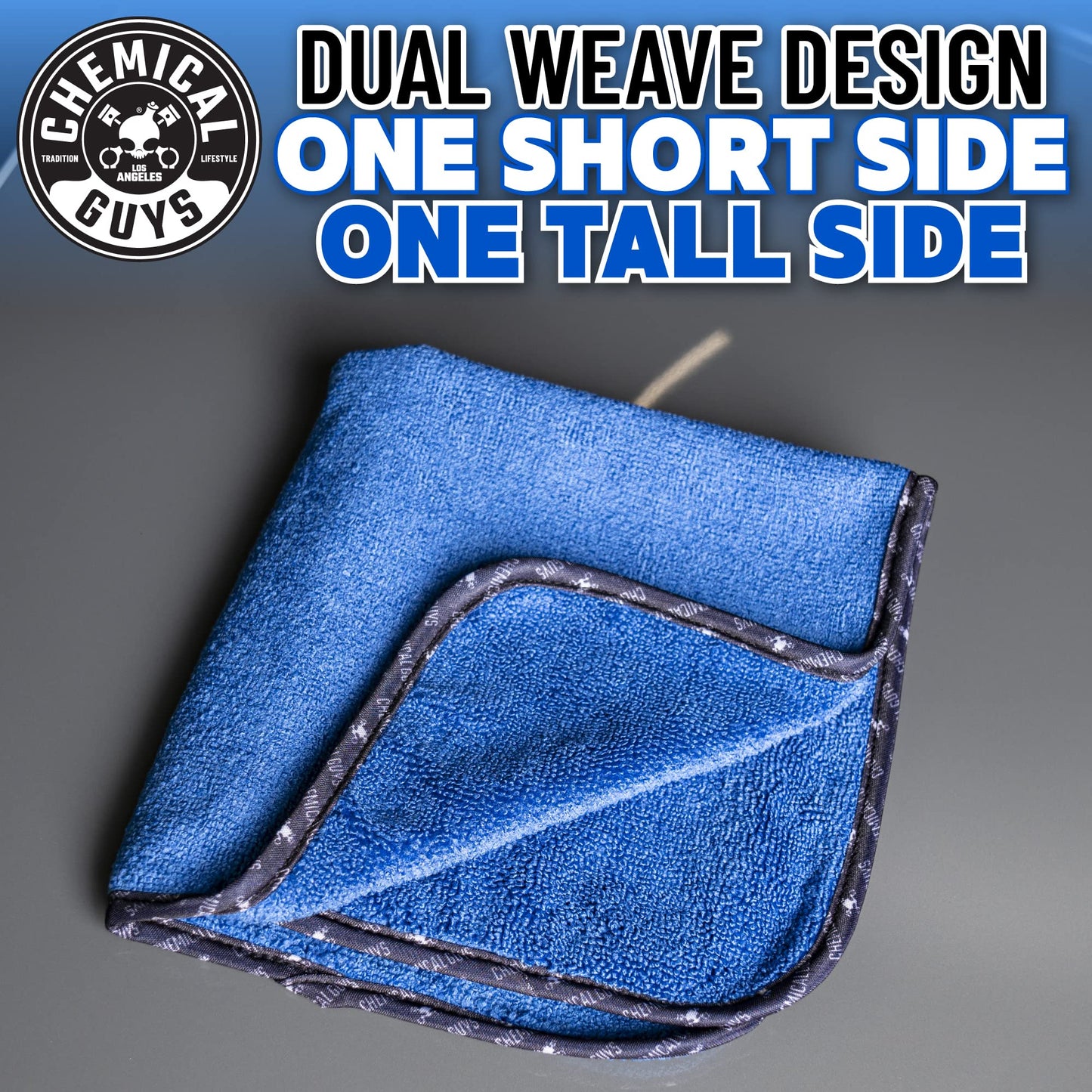 Chemical Guys Professional Grade Premium Microfiber Towels, Blue (16" x 16") (Pack of 3) - Safe for Car Wash, Home Cleaning & Pet Drying Cloths