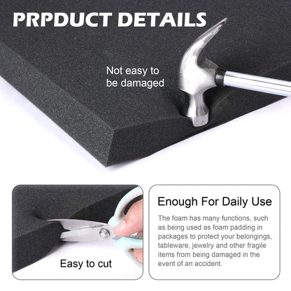 6 Pcs Tool Box Cuttable Foam Inserts for Cases - 16 x 12 x 1 In High Density Polyurethane Foam Sheet - Storage Packing Foam Sheets Cushioning for Camera Crafts Drawer