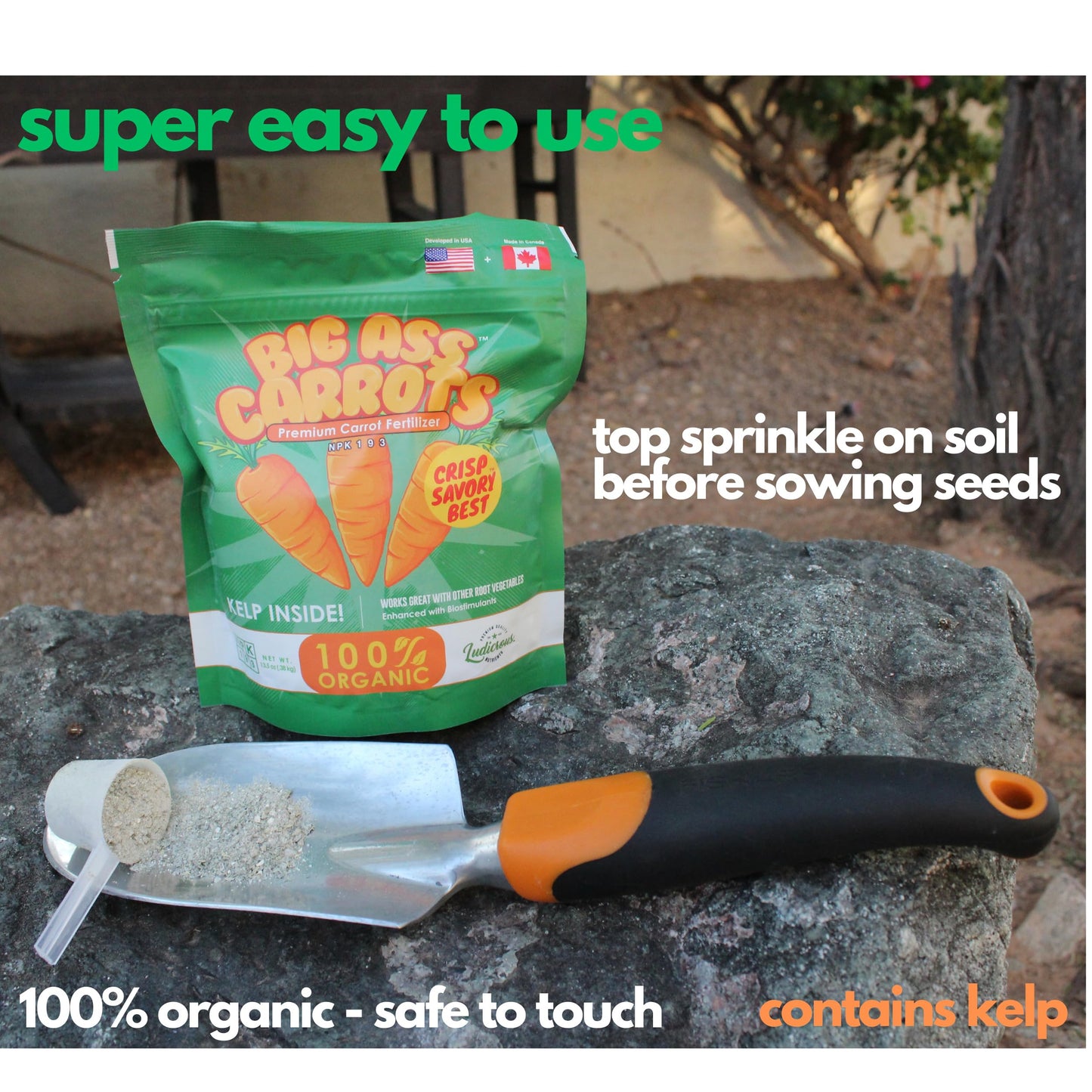 Big A Carrot Fertilizer and Root Vegetable Fertilizer – 13.5oz Premium Organic Plant Food for Indoor and Outdoor Vegetable Garden