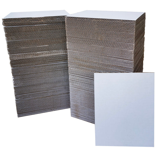 200 Pack 10 x 15 cm Corrugated Cardboard Signs, Premium Corrugated Pads Cardboard Inserts Bulk Plain, for T-Shirt, Shipping, Mail, Cardboard Divider Support and Cardboard Crafts (White)