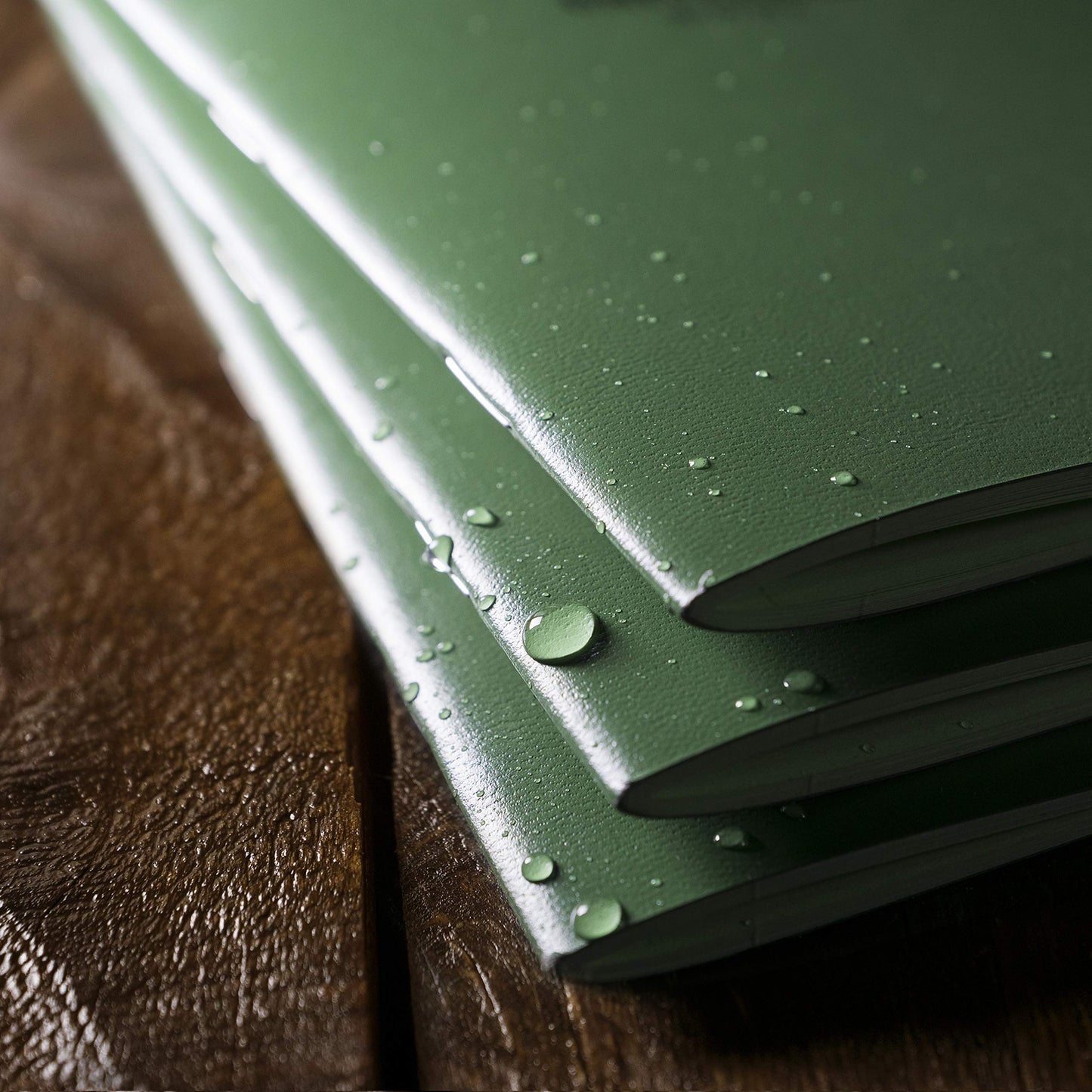 Rite in the Rain Weatherproof Mini-Stapled Notebook, 3 1/4" x 4 5/8", Green Cover, Universal Pattern, 3 Pack (No. 971FX-M)