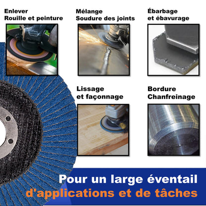 WA 10PACK - 4 1/2" x 7/8" Zirconia Flap Sanding Disc Grit 40, Standard Density Grinding Wheel for Angle Grinder, Grinding Wheels for Stainless Steel/Metal, T29, 4 1/2 Inch (40#)