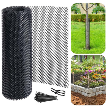 20 Ft Mesh Tree Guard Trunk Protectors with 100 Pcs Fixed Straps,Tree Bark Protector Flexible Net Tree Guard, Plant Protectors for Poultry Dog Rabbit Barrier Fence Netting for Garden Yard