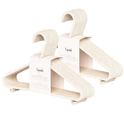 3 Sprouts Wheat Straw Plastic Hangers - 30-Pack Eco-Conscious Baby Hangers & Child Clothes Hanger, Coats - Ideal for Small Girls, Boys, Children, Toddlers, Kids Hangers for Closet - Speckled Cream