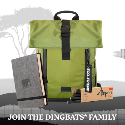 Dingbats A6+ Wildlife Notebook Journal Hardcover, Cream 100gsm Ink-Proof Paper, 6.1 x 4.3 inches, 192 pages (Gray Elaphant, Plain)