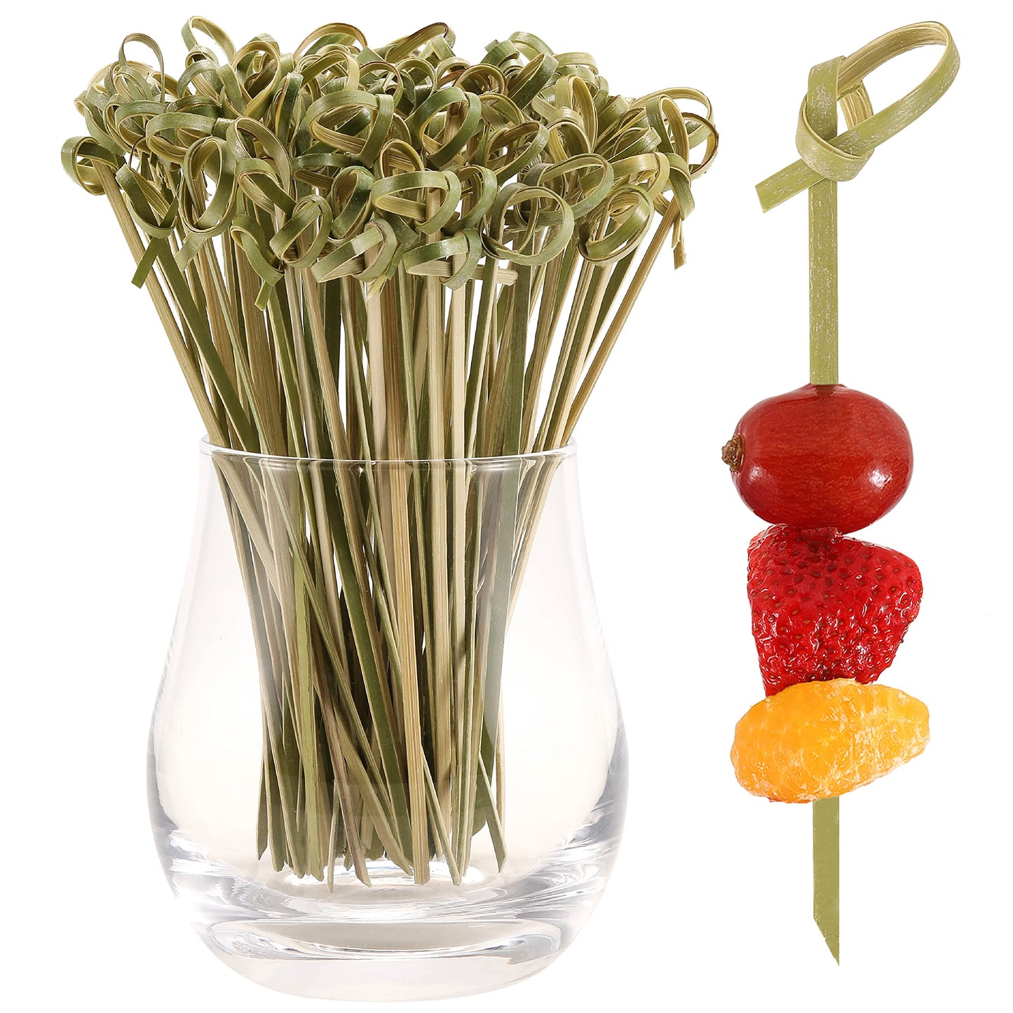 400 PCS Cocktail Picks, 4.7 Inch Toothpicks for Appetizers, Natural Bamboo Knot Skewers, Mini Food Sticks, Fancy Tooth Picks for Drinks,Fruit,Charcuterie,Cocktail Garnish Accessories, Party Supplies