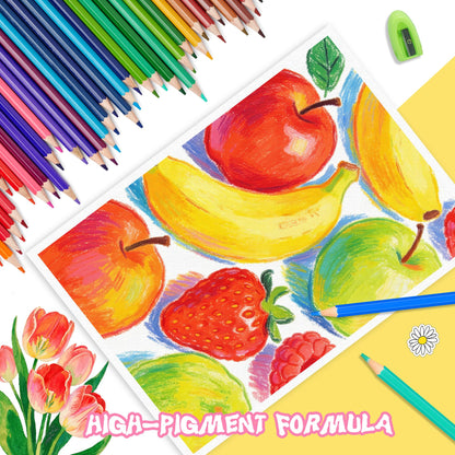 Ugmic 72 Coloring Pencils Set - Coloured Pencils for Adults Professional Colour Mixing Painting and Sketches, Soft Wax-Based Wooden Coloured Pencils Perfect for Students Children Colouring Books