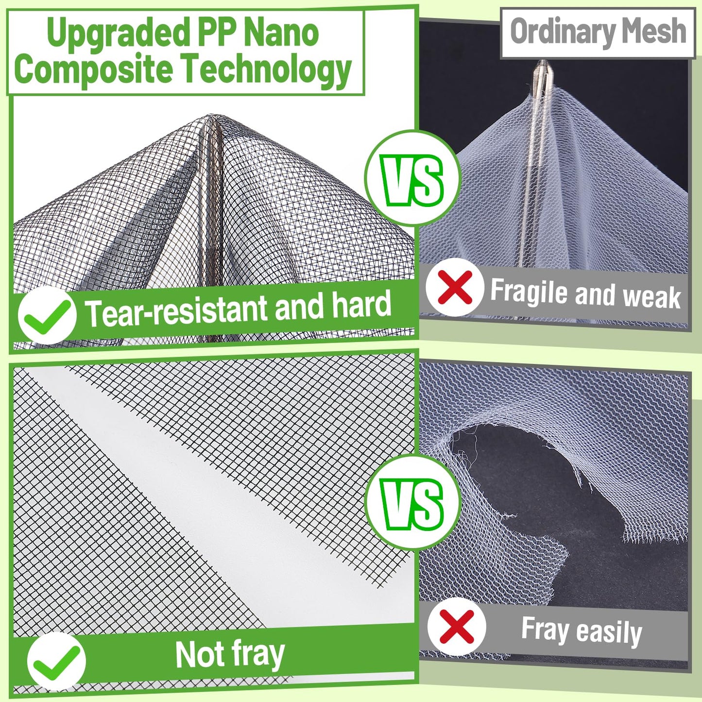 Stronger Garden Mesh Netting - 10 x 12 ft PP Nanocomposite Bird Net Barrier, Mosquito Netting Screen for Outdoor Plants Vegetables Patios Balconies Terraces, Shading Rate 33% (Black)