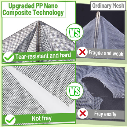 Stronger Garden Mesh Netting - 10 x 12 ft PP Nanocomposite Bird Net Barrier, Mosquito Netting Screen for Outdoor Plants Vegetables Patios Balconies Terraces, Shading Rate 33% (Black)