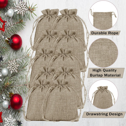 DMIMIA Small Burlap Bags 50 PCS with Drawstring, 4x6 Inch /10x15 CM Gift Bags,Jewelry Pouches, Wedding Favors, Jewelry Packing, Sacks