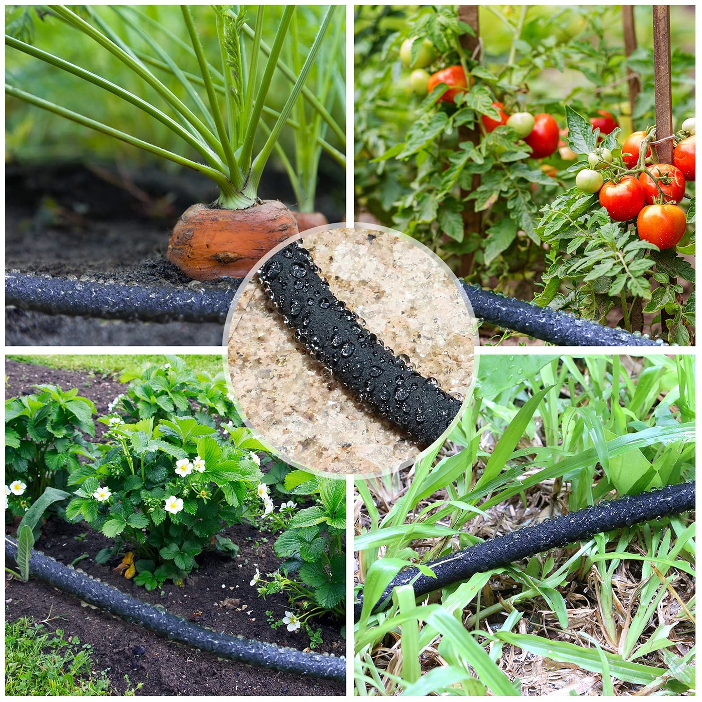 STYDDI Soaker Hose, 1/2" x 25 FT Round Soaker Garden Hose, Heavy Duty Soaker Hose Great for Garden Vegetable Beds, Lawn and Plants